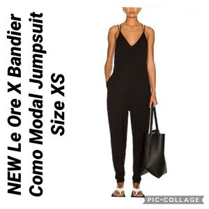 Le Ore X Bandier Black Como Modal Jumpsuit